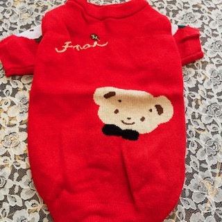 愛犬用新年に相応しい赤い服